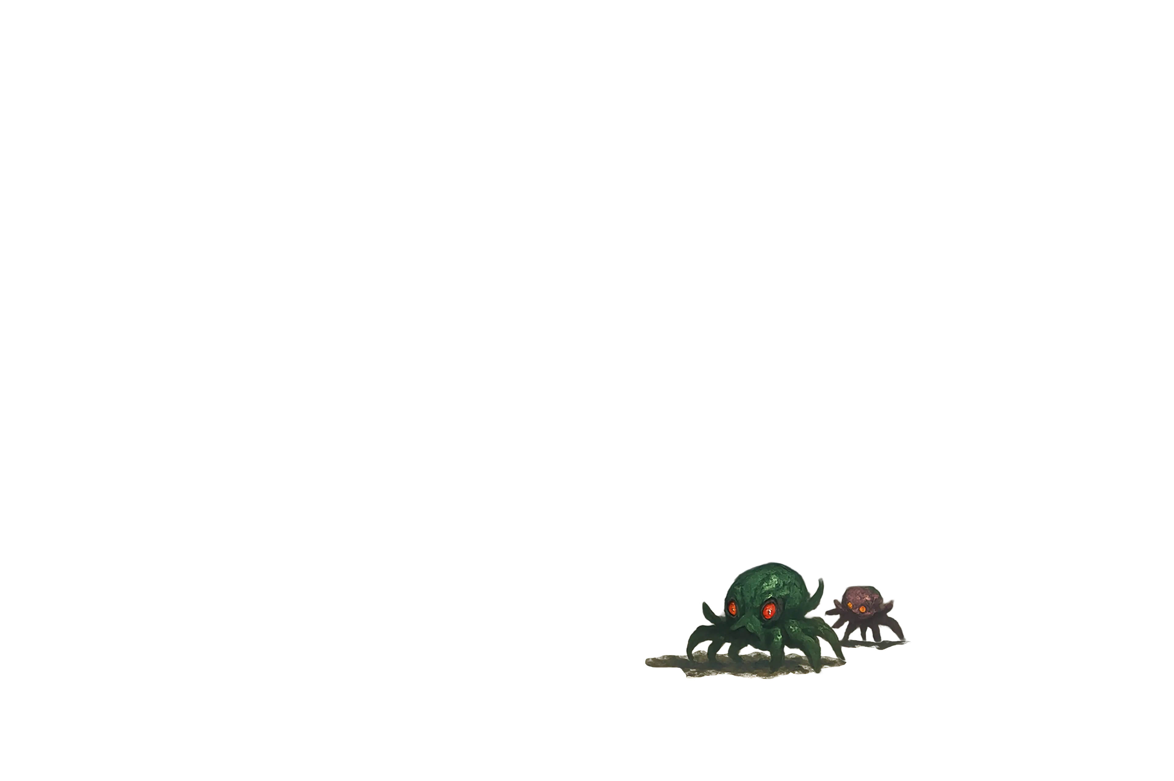 Green and purple alien creature