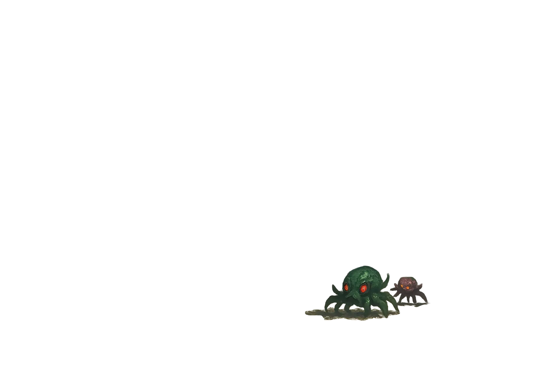 Green and purple alien creature